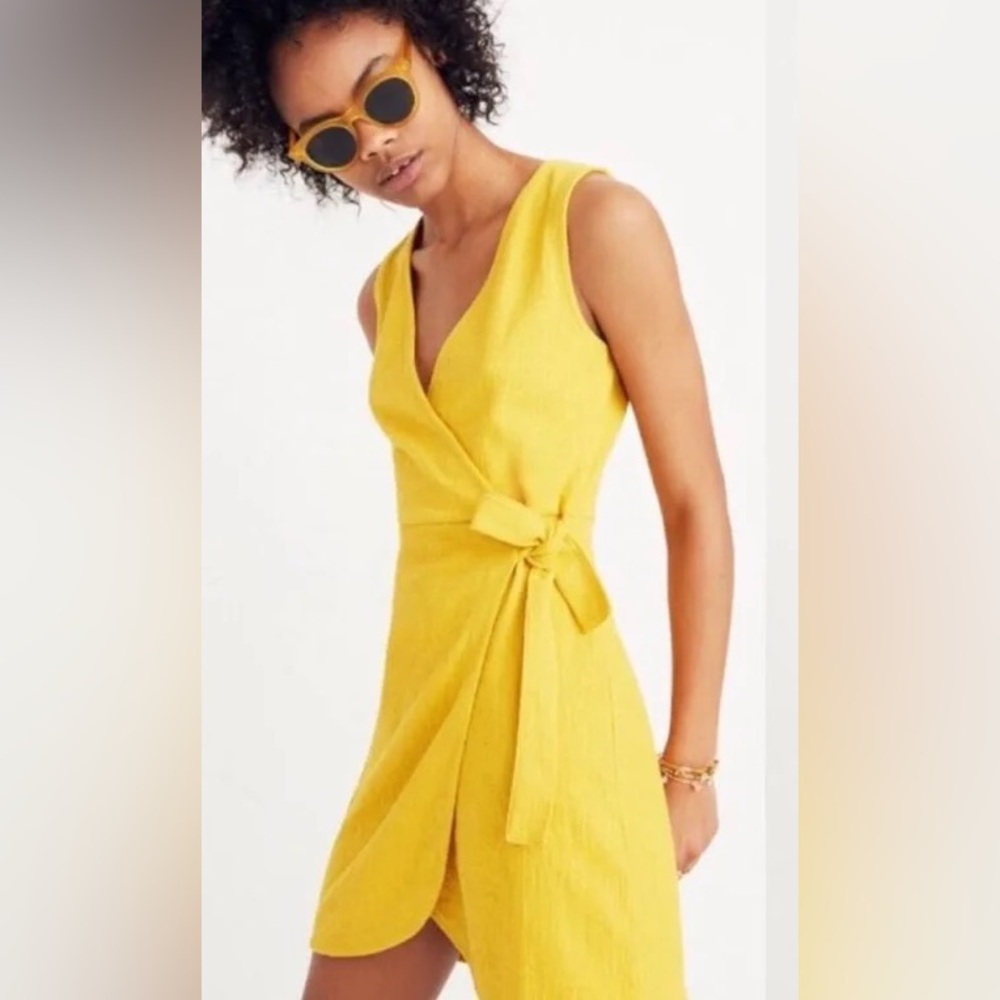 Madewell Yellow Wrap Dress